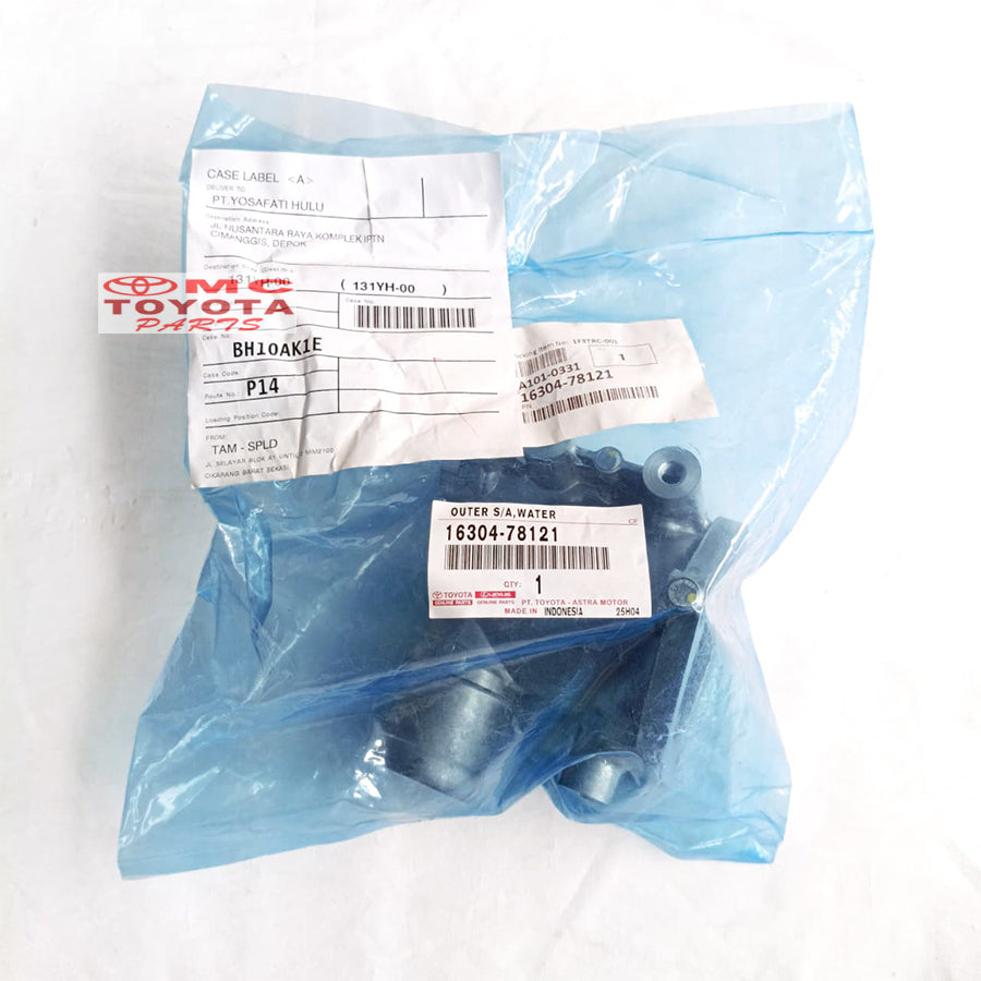 Water Outlet Rumah Thermostat Dyna Saurus Hino Dutro 110 115 125 130 HT Original Toyota 16304-78121 Cover Tutup Rumah Thermostat Termostat Outer Housing Water Outlet Radiator Dynasaurus