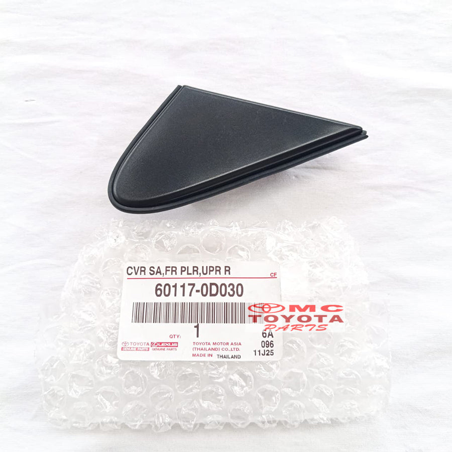 Cover Pilar Segitiga Spion Bagian Luar Sebelah Kanan Vios Old 2002-2007 Gen1 Original Toyota 60117-0D030 Cover Spion Pojok Garnish Tutup Pilar Segitiga Luar Spion Ori
