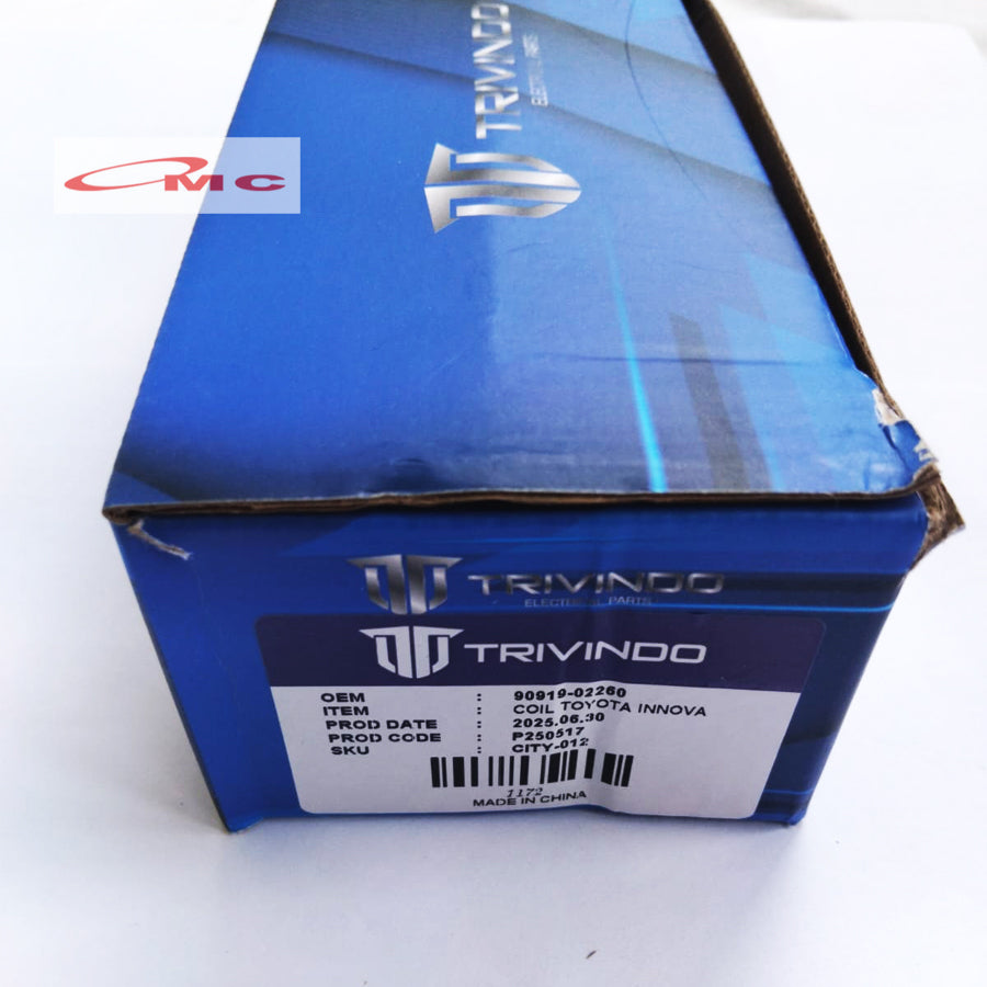 Coil Koil Ignition Busi Innova Hilux Fortuner Bensin 90919-02260-TRV Original Trivindo