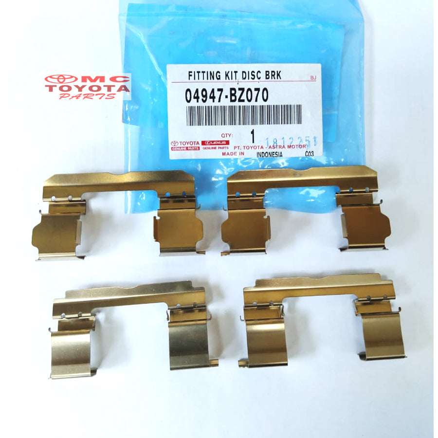 Fiting Fitting Kit Disc Brake Depan Plat Kampas Rem Depan All New Rush Terios Original 04947-BZ070 Plat Lapisan Disc Brake Pad Spring Plat Kancingan Tatakan Ganjelan Kampas Rem Depan Front