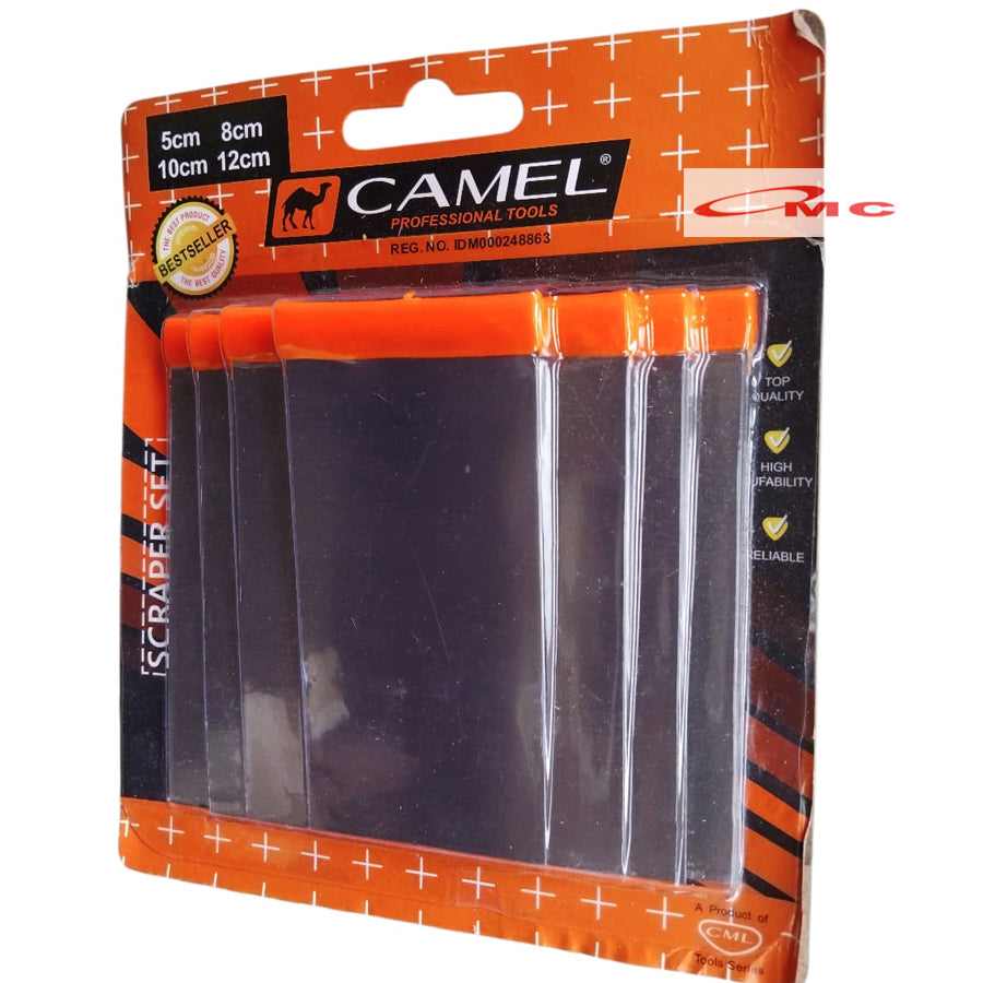 Kape 1 Set Isi 4 Pcs Scraper Scrub Skrap Scrap Plat Besi Dempul Camel 5cm 8cm 10cm 12cm KAPE-SET-CML