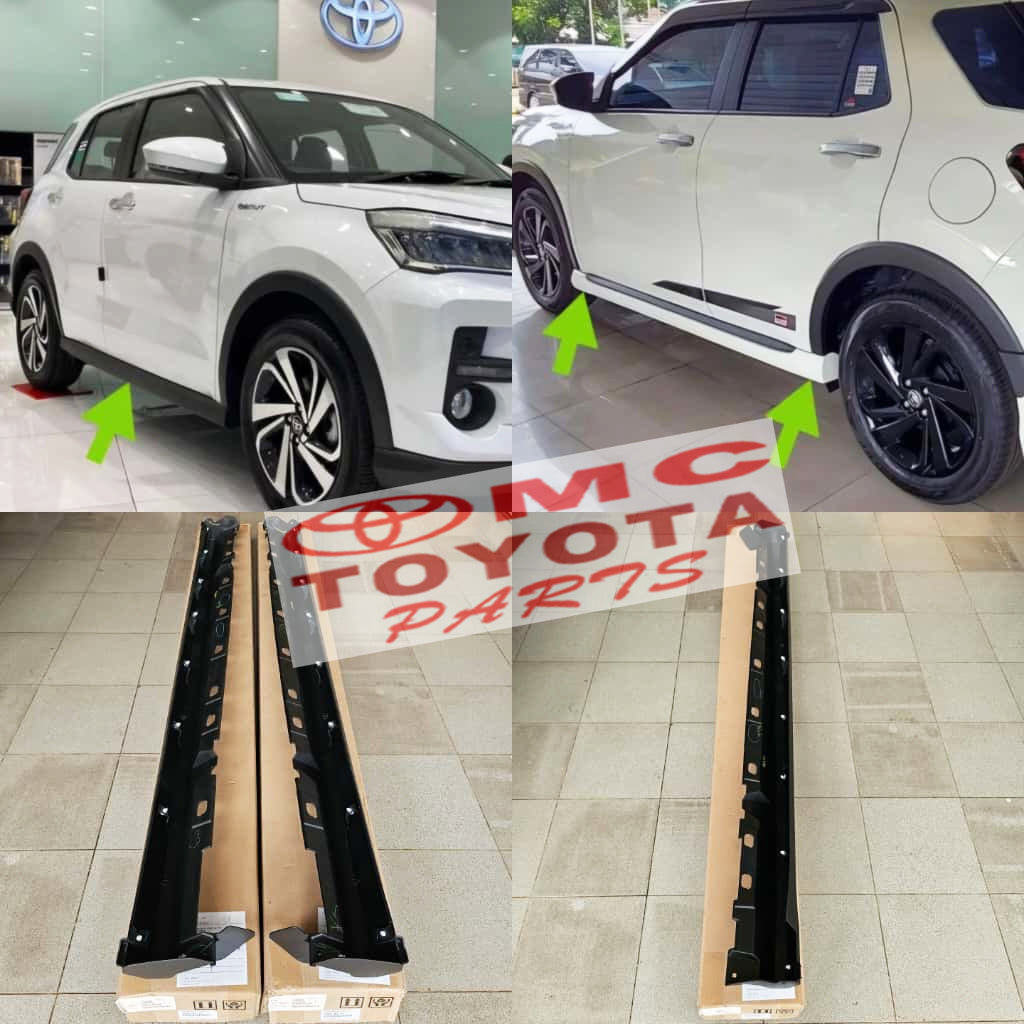 Moulding Cover Rock Panel Cover Side Skrit Body Kit Trisplang Spakbor Pelindung Lumpur Samping Sisi Bawah Pintu Kanan Kiri Original Toyota Raize GR 2020-2022 76901-BZ130 76902-BZ130