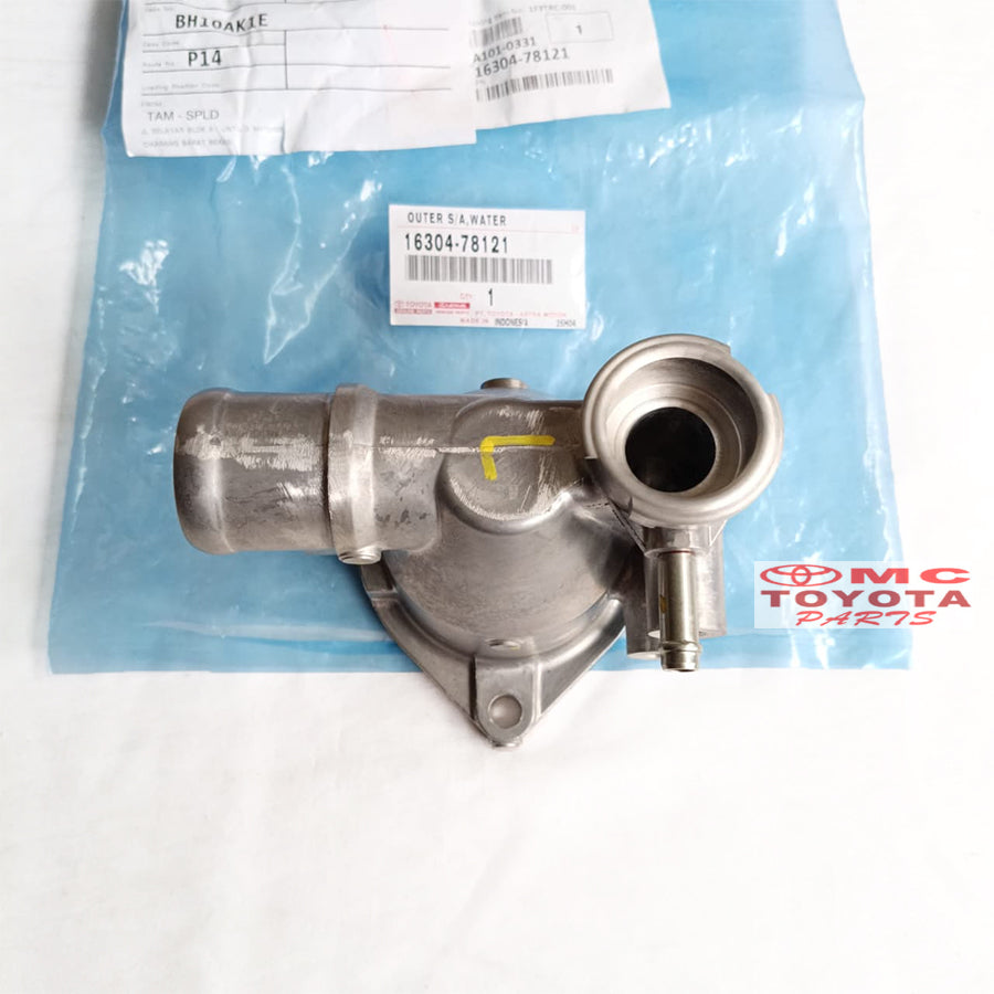 Water Outlet Rumah Thermostat Dyna Saurus Hino Dutro 110 115 125 130 HT Original Toyota 16304-78121 Cover Tutup Rumah Thermostat Termostat Outer Housing Water Outlet Radiator Dynasaurus