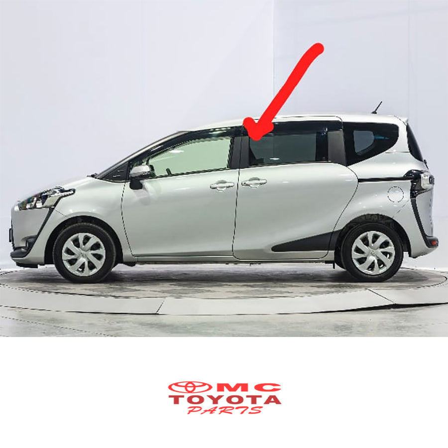 Moulding Cover Rangka Bingkai Kaca Pintu Tengah Bagian Depan Kanan Kiri Toyota Sienta 2016-2022 Original 75761-0D060 / 75762-0D060
