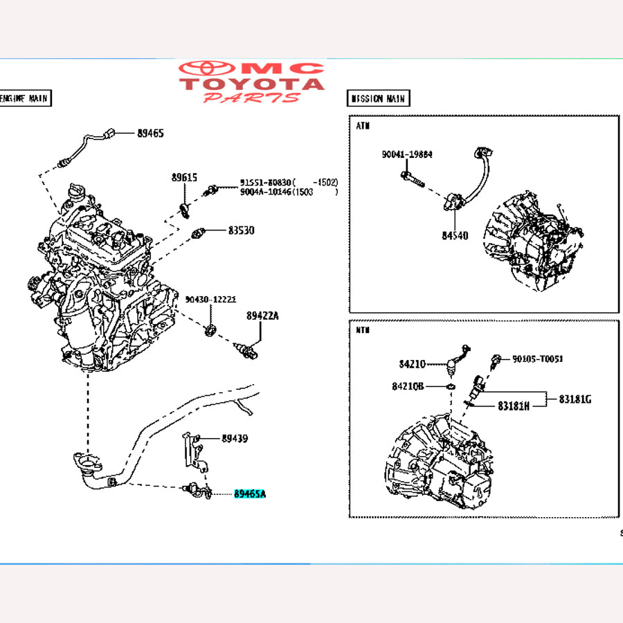 Sensor Oxygen Bagian Bawah Agya Ayla Sigra 1.0 1000cc Original Toyota 89465-BZ490 Sensor O2 Sensor Knalpot