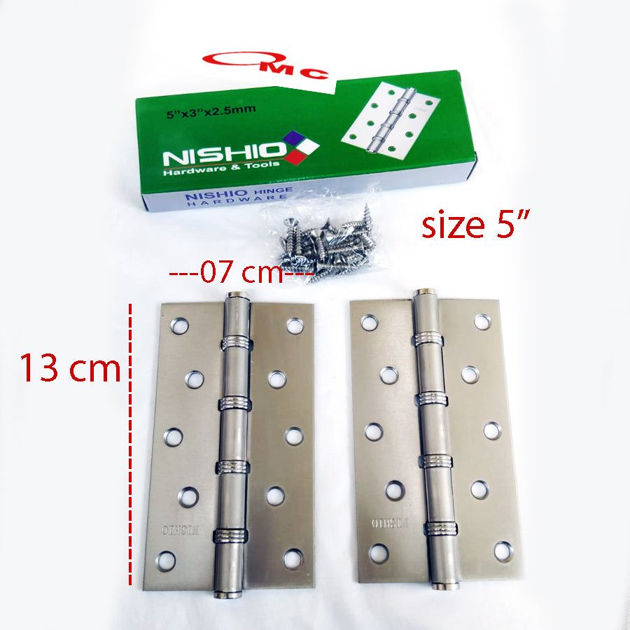Engsel Pintu Jendela 3" 4" 5" Inch Nishio Sudah Termasuk Sekrup Skrup Engsel Tebal Engsel Besi Pintu Jendela Engsel Jendela Engsel Nishio Silver Tebal 3 4 Inch