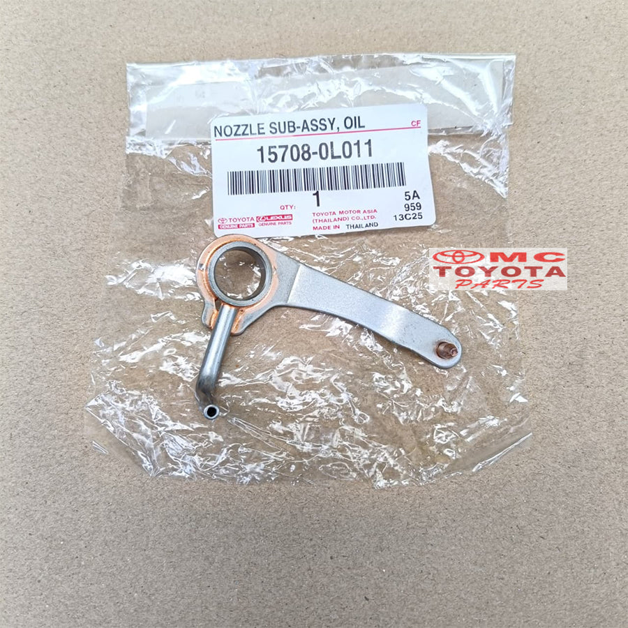 Pipa Jet Oli Nozzle Sub Assy Oil Kijang Innova Fortuner Hilux Diesel Hiace Original Toyota 15708-0L011 Nozle Nozel Pipa Jet Oil Oli 1KD 2KD