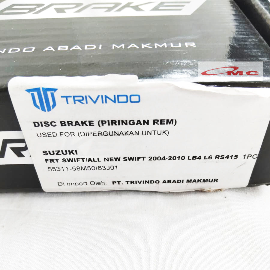 Disc Disk Brake Piringan Rem Depan Suzuki Swift Splash 55311-58M50 Original Trivindo
