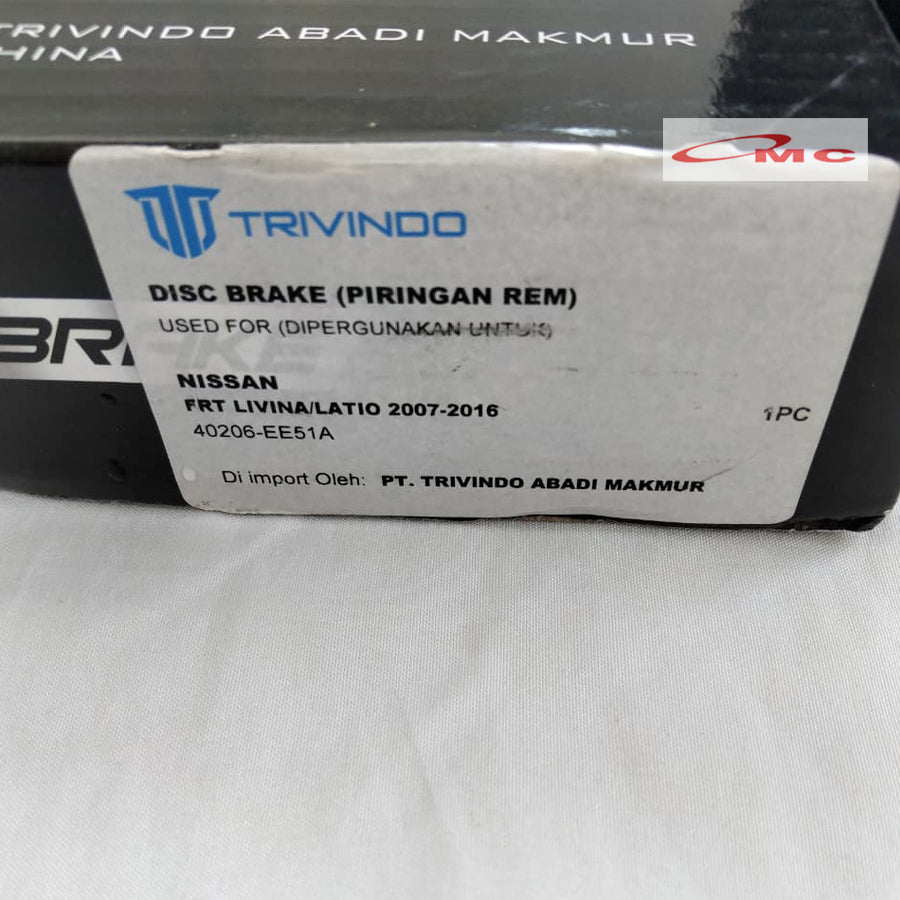 Disc Disk Brake Piringan Rem Depan Nissan Livina Latio 40206-EE51A Original Trivindo