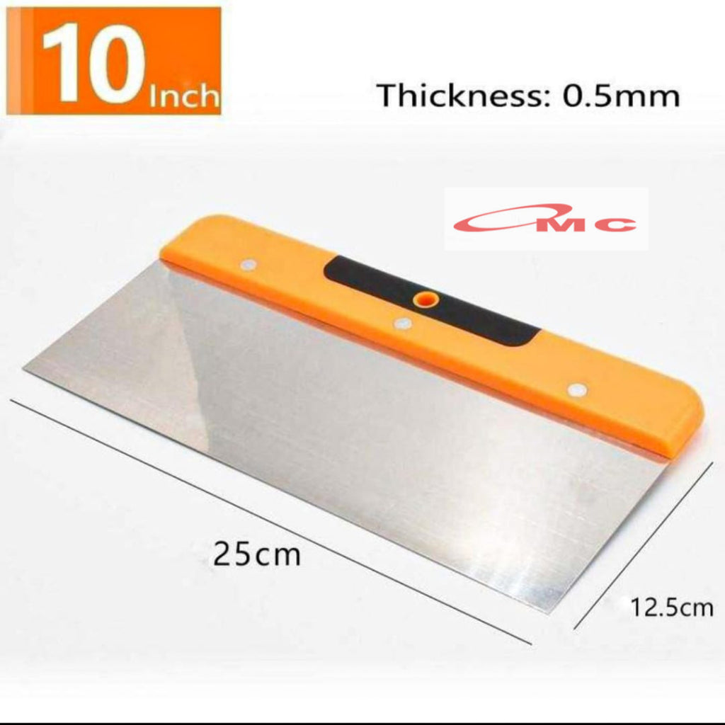 Kapi Kape Skrap Gypsum Gipsum 10 inch 25cm Stainless Gagang Karet Fiber Alat Dempul Plamir Kompon Tembok Dinding Semen Scraper - 12.5*25cm KAPE-BS-10