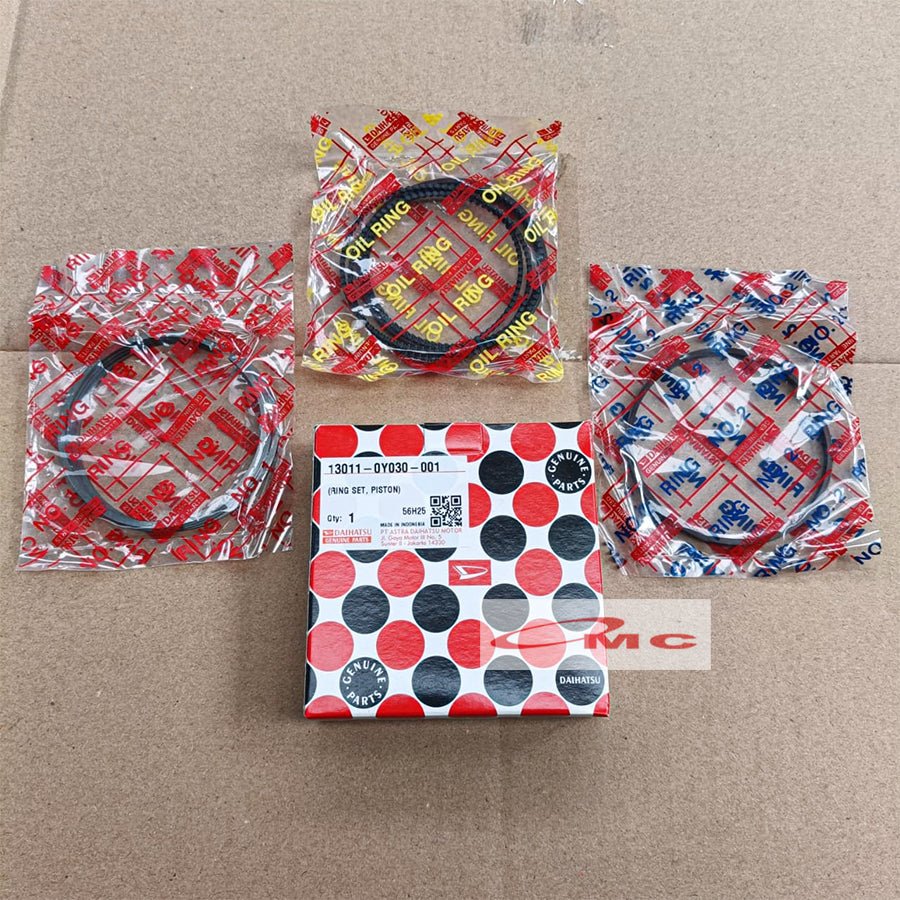 Ring Seher Piston STD Great Xenia Grand Avanza Veloz All New Rush Terios Calya Sigra Agya Ayla Sienta Yaris Vios Etios Dual VVTi Original Daihatsu 13011-0Y030-001 Ring Piston Seher Ring Set Piston Standar