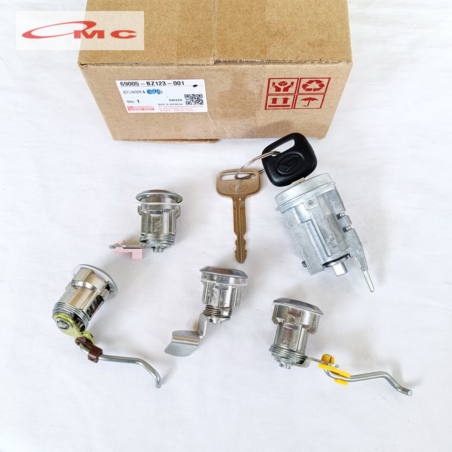Kunci Kontak Set Daihatsu Gran Max Luxio 2007-2020 Ori 1set 69005-BZ123-001 Kunci Set Grand Max Granmax Grandmax Original Kunci Pintu Door Cylinder Key Set Lengkap Komplit