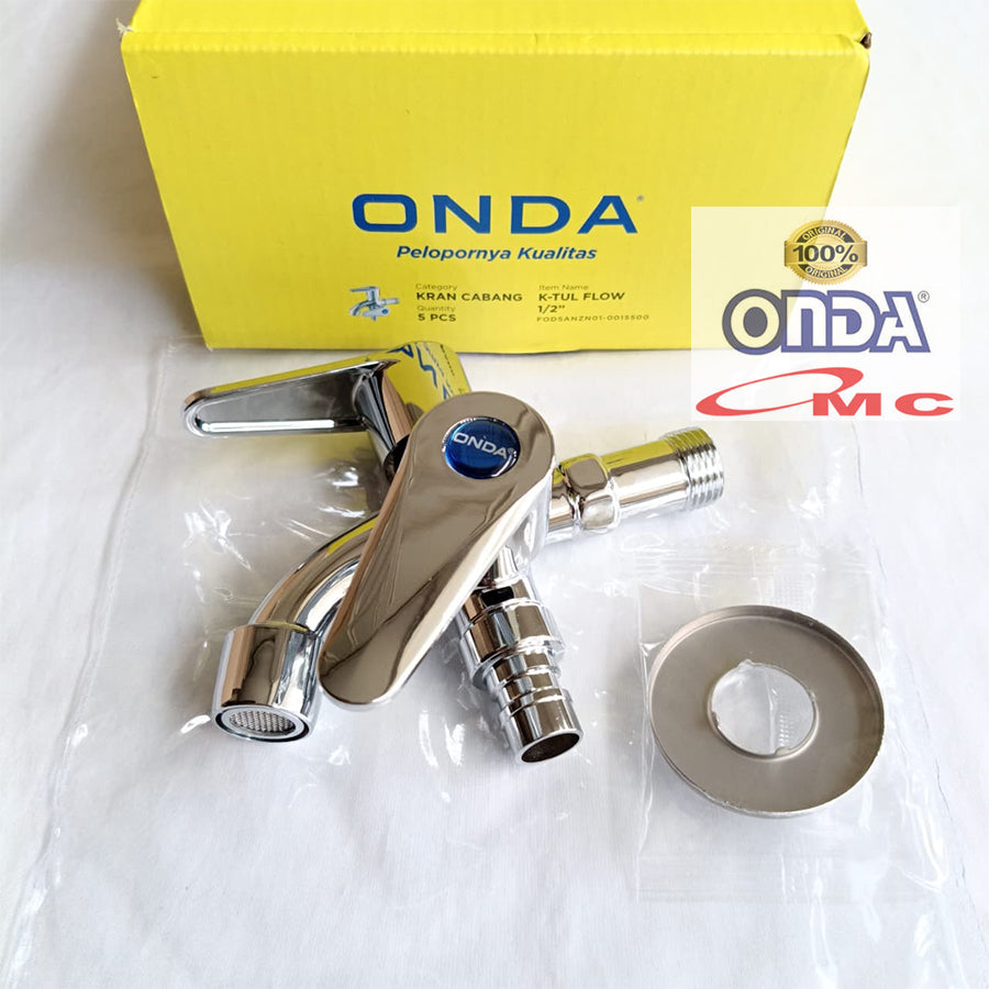 Kran Air Keran Double/Cabang Shower Tembok ONDA 1/2 Inchi K-TUL-FLOW-1P2 Kran Shower Bercabang