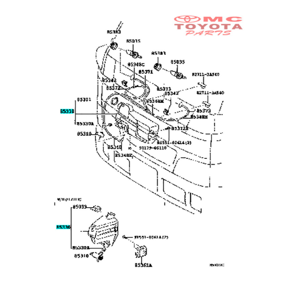 Tabung Air Wiper Kaca Hino Dutro All Tipe Toyota Dyna Saurus All Tipe Original 85315-25040 Tabung Wiper Tabung Tangki Air Wiper Tanki Tank