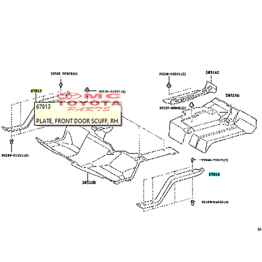 Jepit Karpet Original Toyota Dyna Saurus Hino Dutro  Kanan Kiri 67914-0W020-B0 67913-0W020-B0
