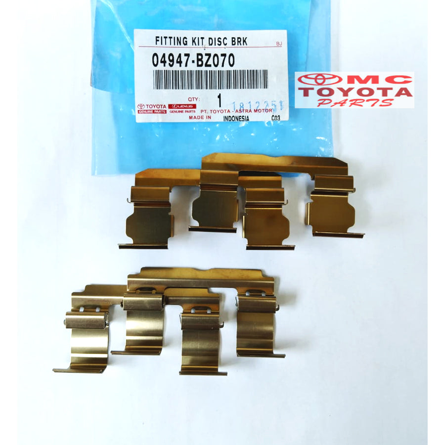 Fiting Fitting Kit Disc Brake Depan Plat Kampas Rem Depan All New Rush Terios Original 04947-BZ070 Plat Lapisan Disc Brake Pad Spring Plat Kancingan Tatakan Ganjelan Kampas Rem Depan Front