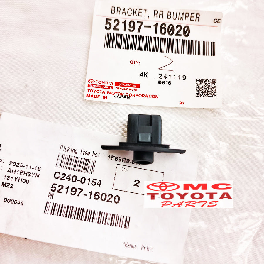 Kancing Bracket Bemper Belakang Toyota Soluna Camry Corolla All New Original 52197-16020 Klip Kancing Braket Bumper Belakang