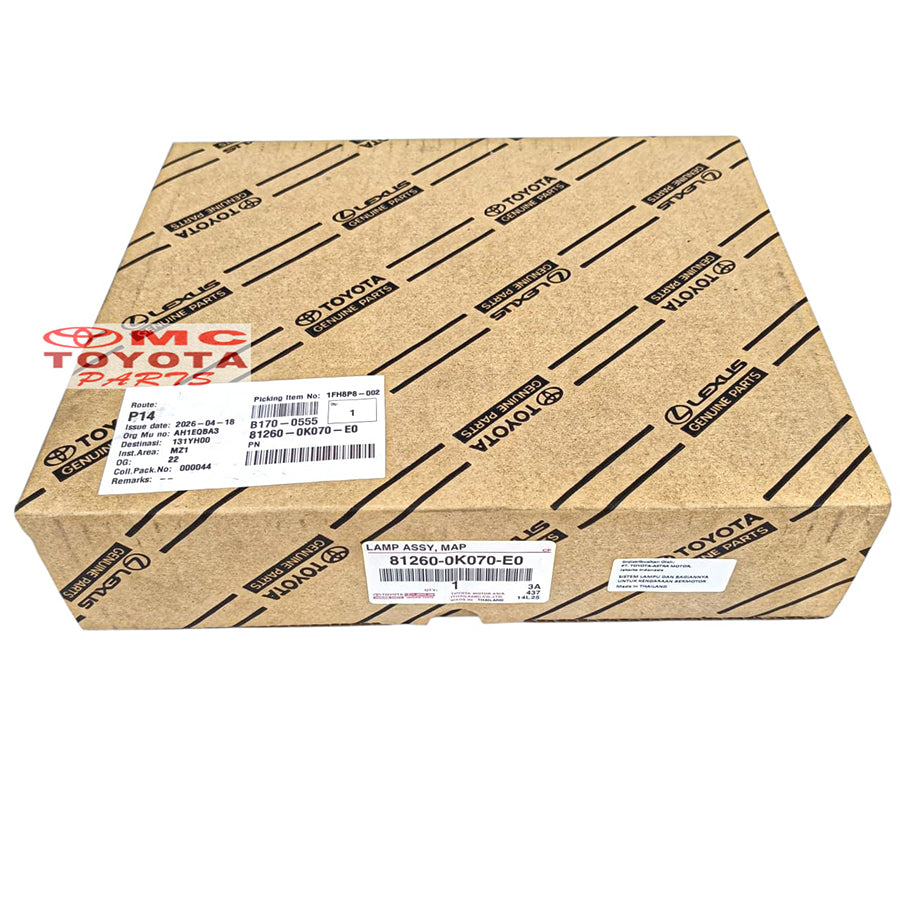 Lampu Plafon Kabin Innova Type V Fortuner Hilux Vigo Original Toyota 81260-0K070-E0 Lampu Interior Cabin Tempat Kacamata Kijang Inova Tipe V Asli