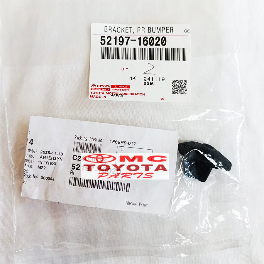 Kancing Bracket Bemper Belakang Toyota Soluna Camry Corolla All New Original 52197-16020 Klip Kancing Braket Bumper Belakang
