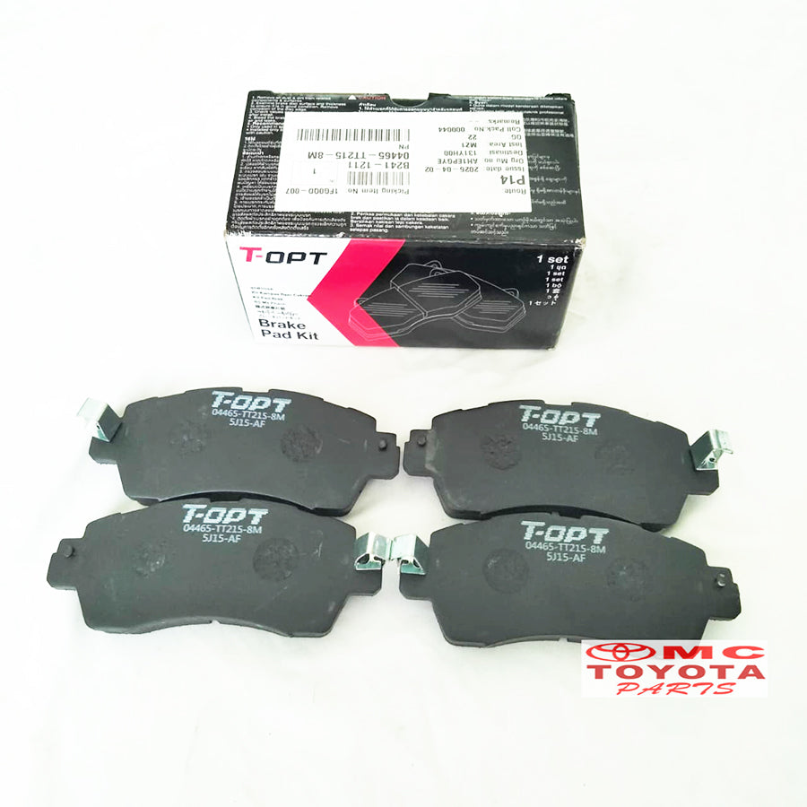 Brake Pad Kampas Rem Depan AGYA WIGO 2023 Asli ORI Original T-OPT 04465-TT215-8M Genuine Part