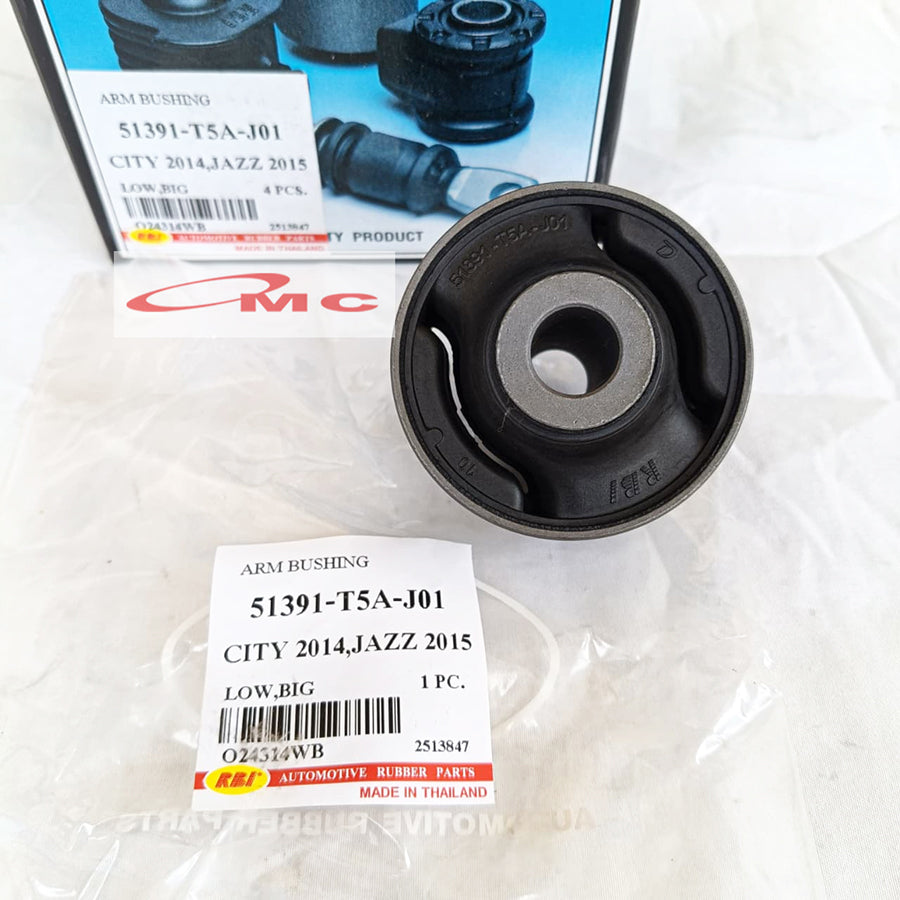 Bushing Lower Arm Besar Depan Bawah Honda Jazz RS GK5 City GM6 All New RBI 51391-T5A-J01 Karet Bushing Arm Depan Busing Bos Bosh Bush Lower Arm Depan Besar Big Sayap Bawah Kapak Besar