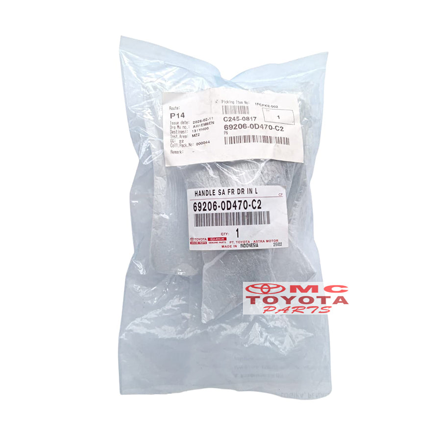 Handle Pintu Dalam Depan Kiri Toyota Sienta Original 69206-0D470-C2 Handel Handle Dalam Pintu Depan Kiri