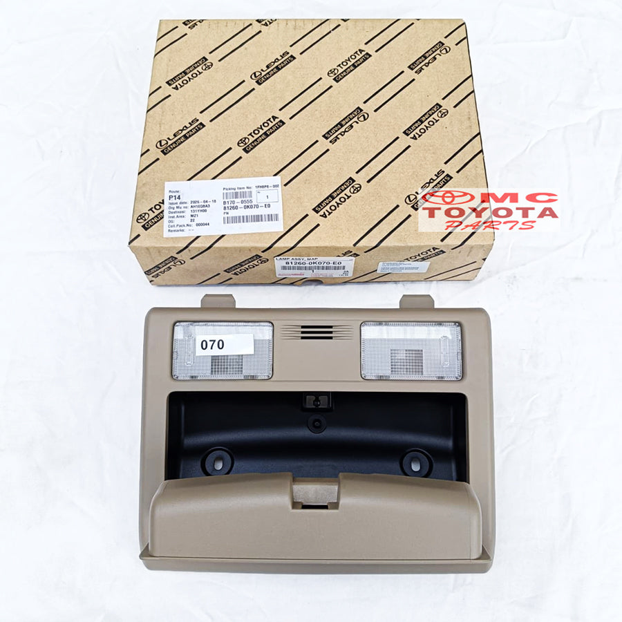 Lampu Plafon Kabin Innova Type V Fortuner Hilux Vigo Original Toyota 81260-0K070-E0 Lampu Interior Cabin Tempat Kacamata Kijang Inova Tipe V Asli