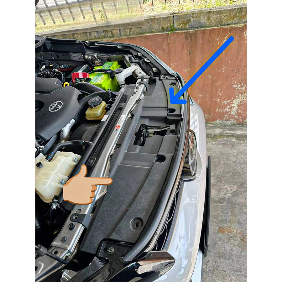 Cover Grill Atas Radiator Fortuner VRZ GR Sport Facelift TRD 2021 up Hilux GR Sport Revo 2022+ Original Toyota 53117-0K210 Tutup Cover Atas Grill Radiator Retainer Rad Grill Gril Cover Grille Radiator