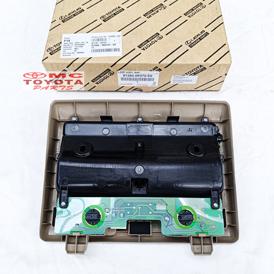Lampu Plafon Kabin Innova Type V Fortuner Hilux Vigo Original Toyota 81260-0K070-E0 Lampu Interior Cabin Tempat Kacamata Kijang Inova Tipe V Asli