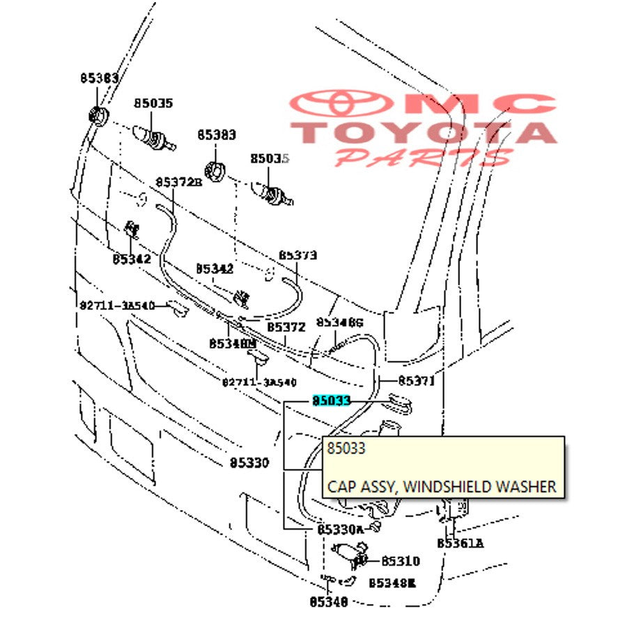 Tutup Tabung Washer  Air Wiper Dyna Dynasaurus Hino Dutro 85316-0W030 Original toyota