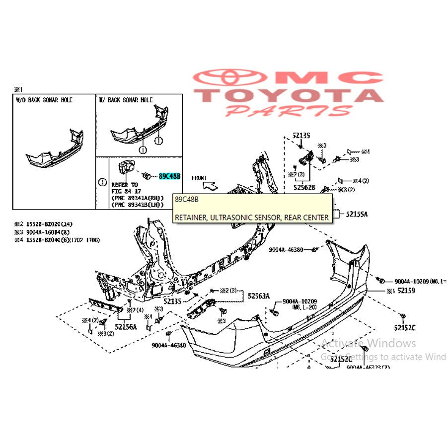 Cover Tutup Ring Sensor Mundur Parkir Agya Ayla Calya 89348-BZ040