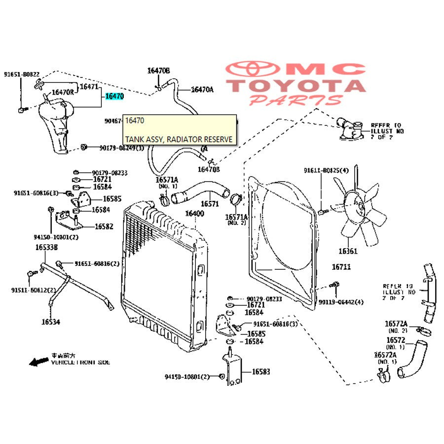 Tabung Tangki Air Cadangan Serap Radiator Dyna  110 130 12 Volt Hino Dutro 110 130 12 Volt Original16470-0W010