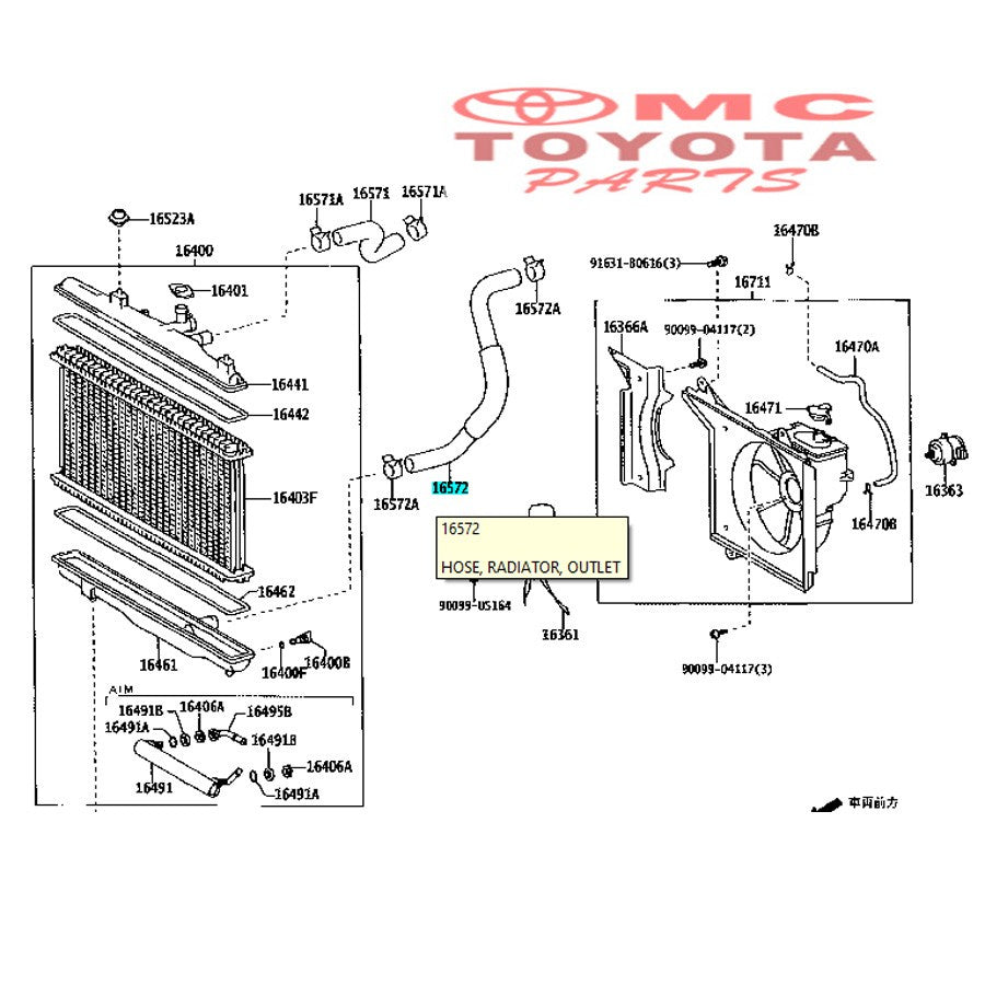 Selang Radiator Bawah Orisinil Vios Gen 1 Limo Soluna 16572-0M020