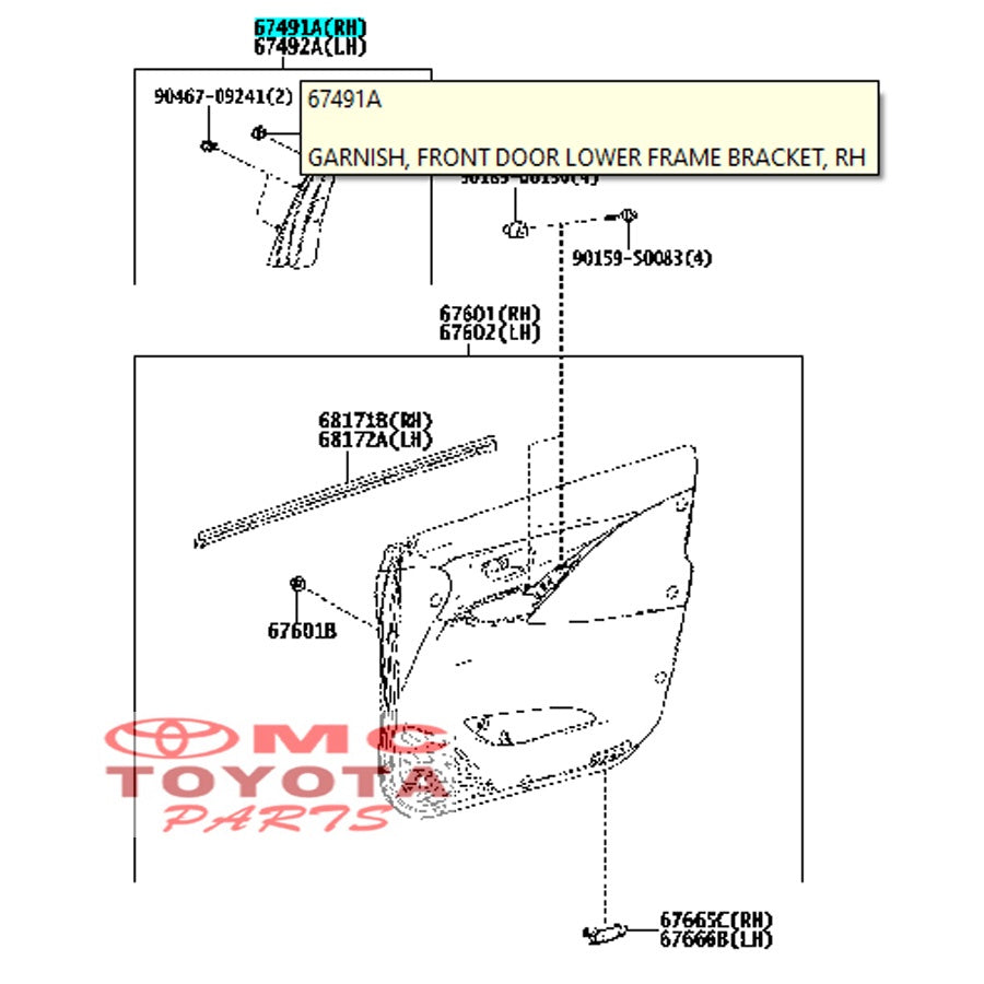 Garnish Cover Tweeter Dalam Depan Kanan Innova Reborn 67491-0K120-C0