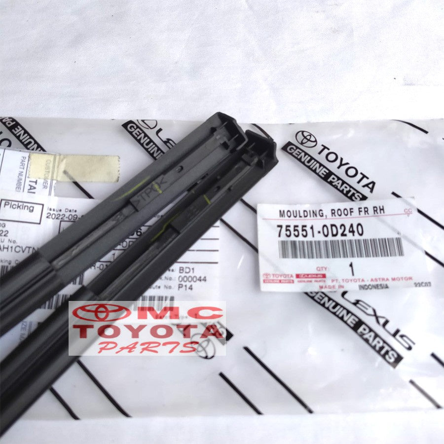 Moulding Roof Karet Atap Kanan Toyota Sienta 75551-0D240