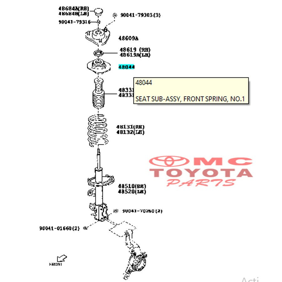 Tatakan Per Shockbreker Depan Avanza Xenia Old 48044-BZ010