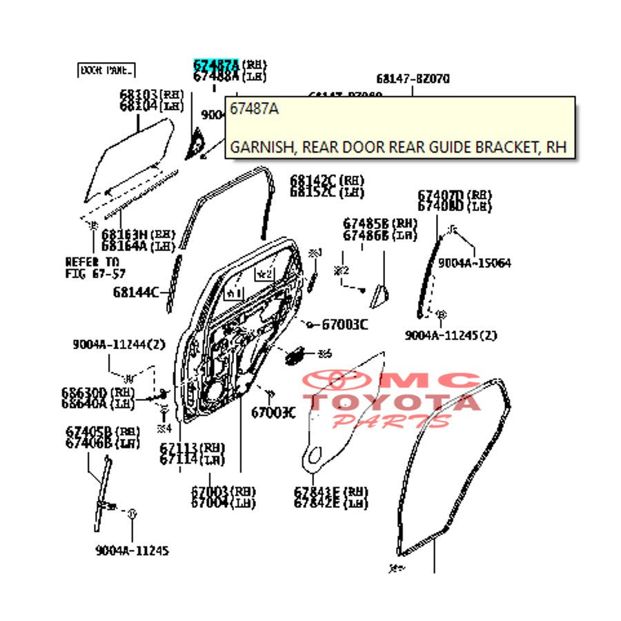 Garnish Segitiga Luar Belakang Tengah Kanan Rush Terios 67487-BZ020