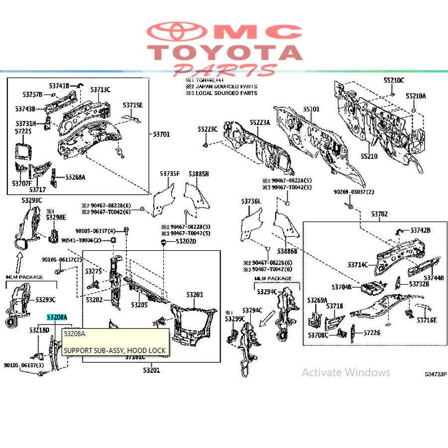 Tiang Lock Kap Mesin Motor Depan Innova Reborn 53208-KK040