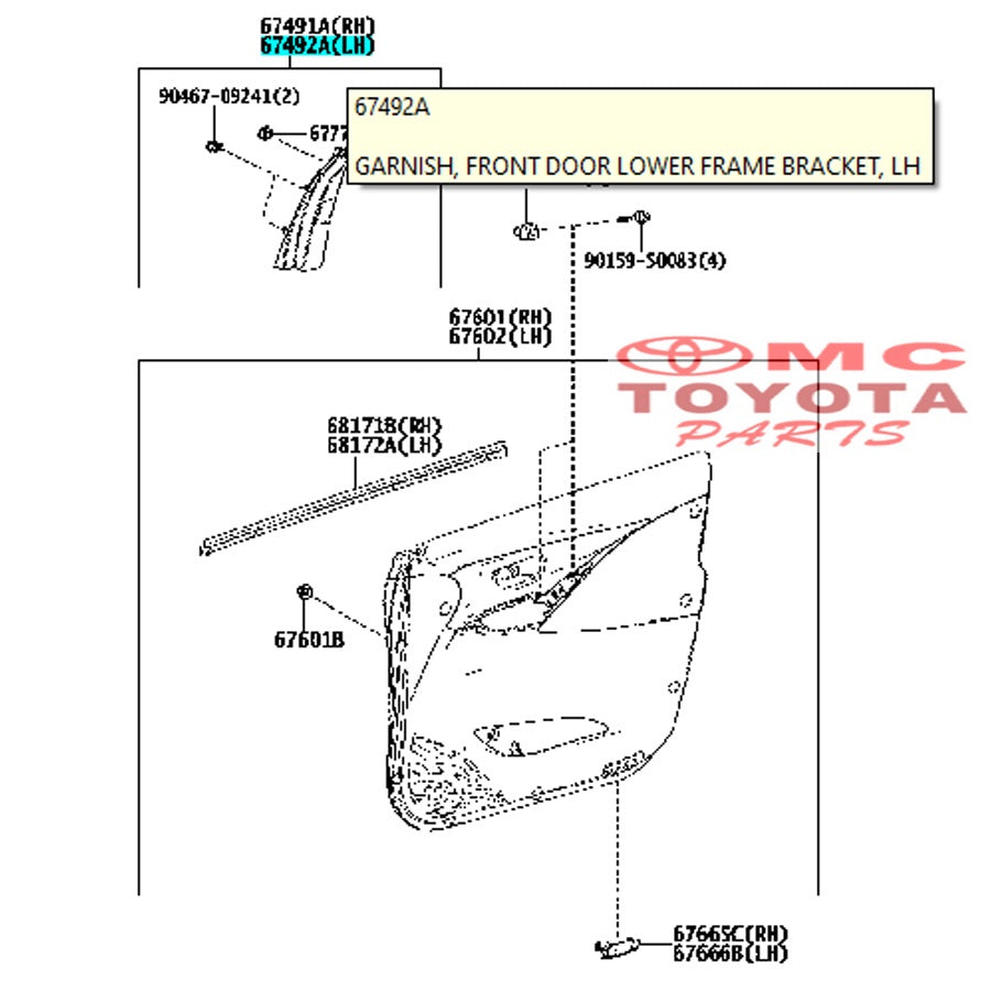 Garnish Cover Tweeter Dalam Depan Kiri Innova Reborn 67492-0K120-C0