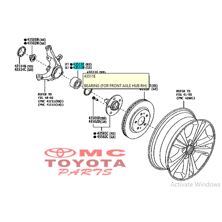 Bearing Laher Roda Depan Calya Sigra All New Terios Rush Raize LUXIO GRANMAX 1.5 ALL NEW AVANZA XENIA 2022  43560-BZ050