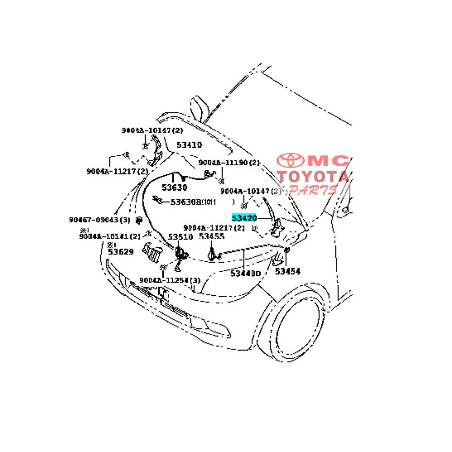 Engsel Kap Cup Motor Depan Kiri Rush Terios 53420-BZ020