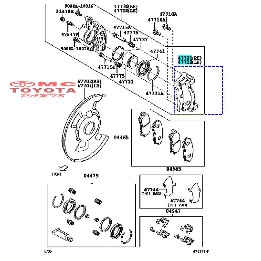 Kaliper Caliper Mounting Rem Depan Rush Terios 47721-87Z02