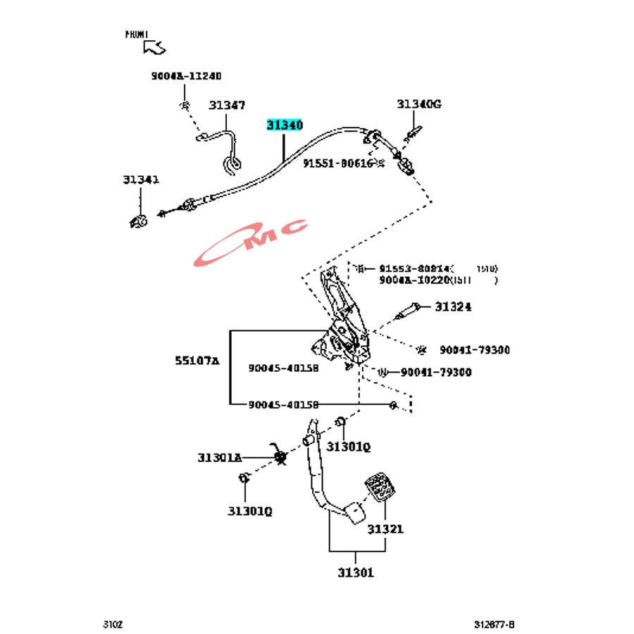 Kabel Tali Kopling/ Cable Clutch Calya Sigra Agya Ayla 31340-BZ200-001