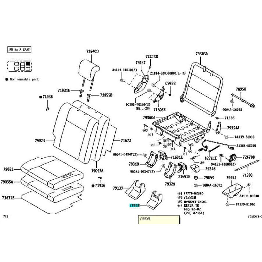 Cover Tutup Baut Jok Belakang Kanan Rush Terios All New 79236-BZ110-C0