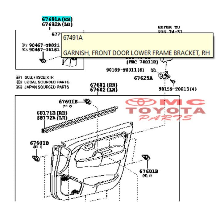 Garnish Segitiga Dalam Spion Depan Kanan Kijang Innova 67491-0K060-C0